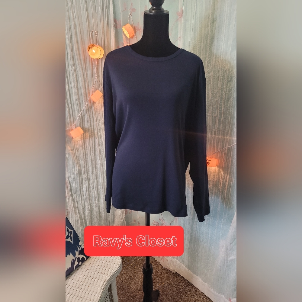 Ralph Lauren Longsleev3 Henely Women's sz3x Navy Blue